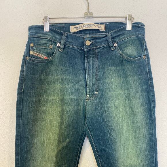 Diesel Green Blue Denim Bootcut Jeans EUC Sz 28 Italian Vintage Y2K - Picture 2 of 15